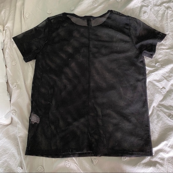 Forever 21 Boxy Open Mesh Black Top - Picture 3 of 3
